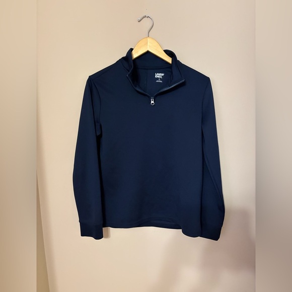 Women's Navy Blue Quarter-Zip Top - Picture 6 of 8